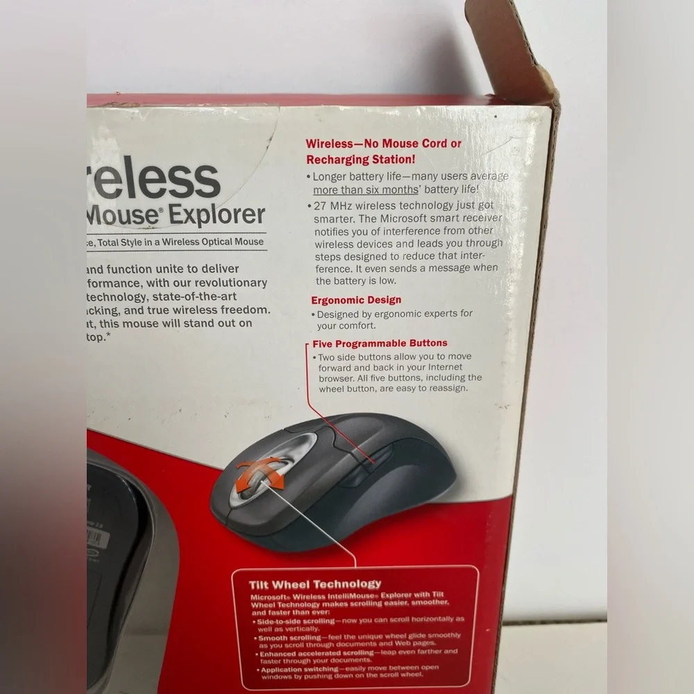 Microsoft Wireless IntelliMouse Explorer Tilt Wheel New